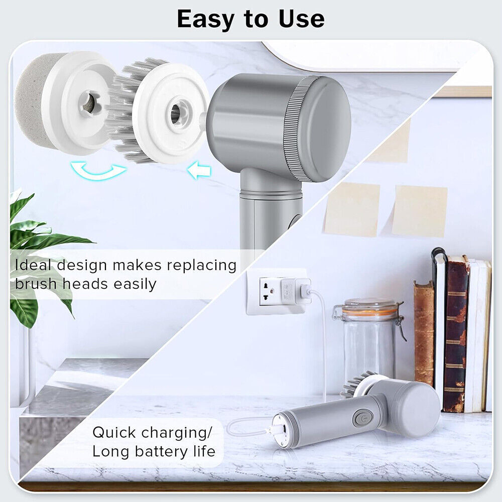 Electric Spin Scrubber – Rechargeable Cordless Turbo Cleaning Brush